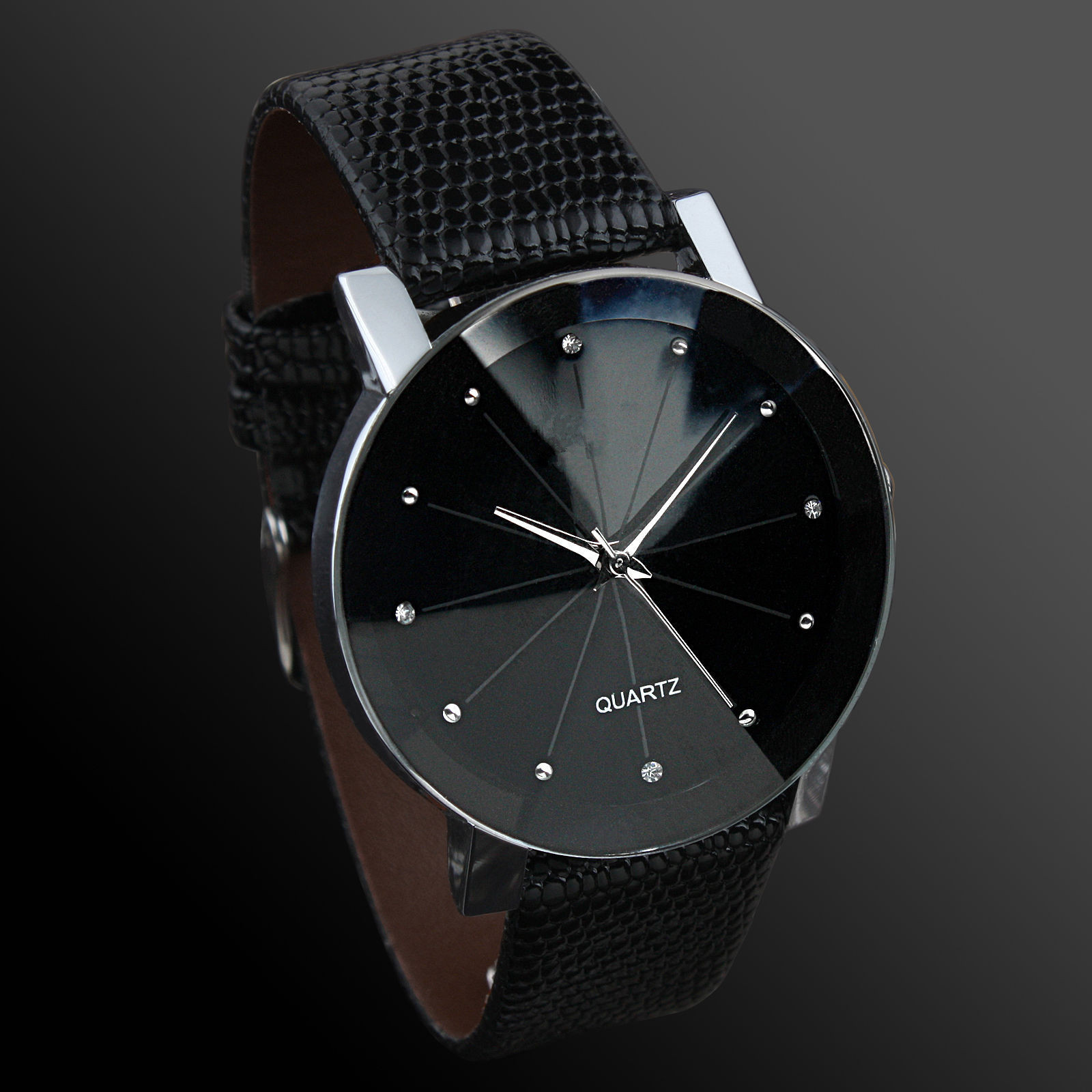 Leather Watch Band Men - Moda Casual Men zegarki czarny skórzany