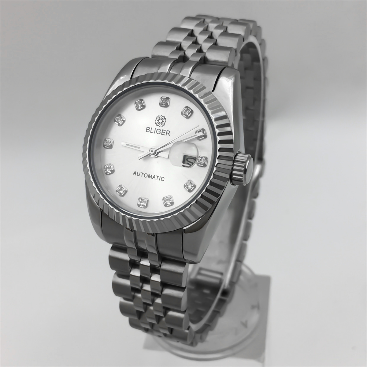 Stainless Bracelet Diver - Zegarek damski mechaniczny 31mm, srebrny, mechanizm