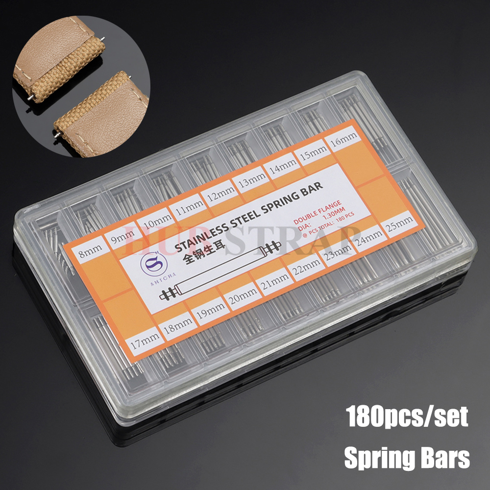 Spring Bar Tool Set - 180 sztuk/zestaw Stalowe sprężynowe teleskopy 1.3mm