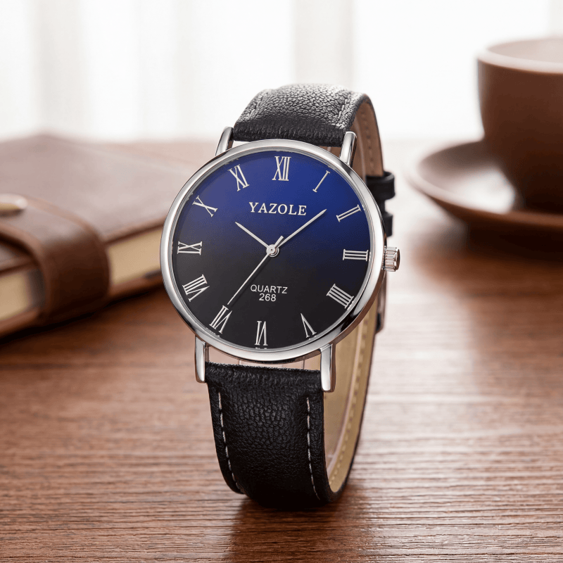 Zegarki kwarcowe YAZOLE dla mę – Leather Watch Band Men recenzja i cena